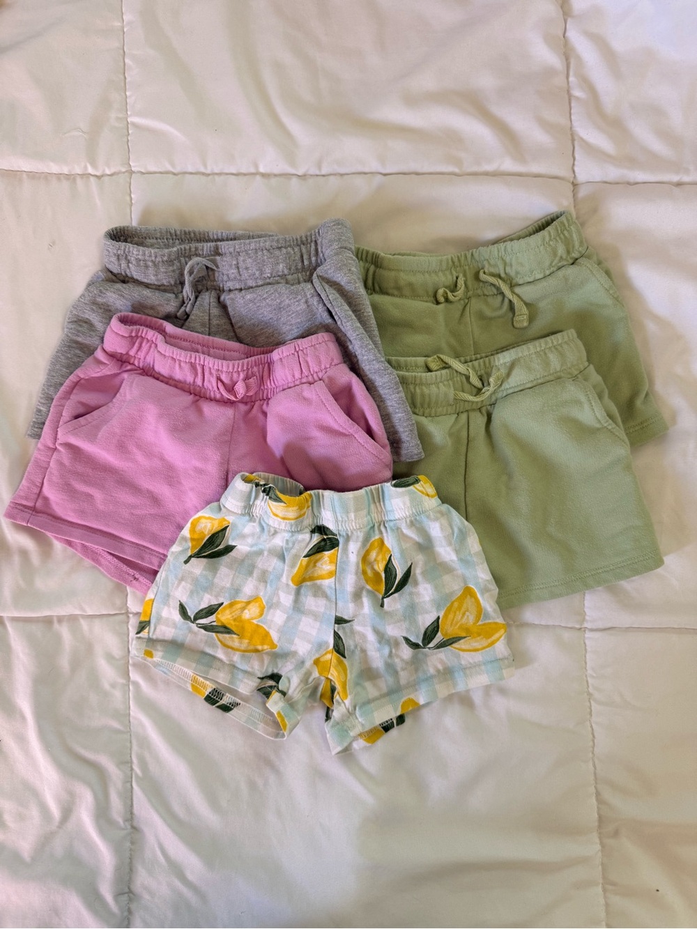 Kids Floral & Solid Shorts Set